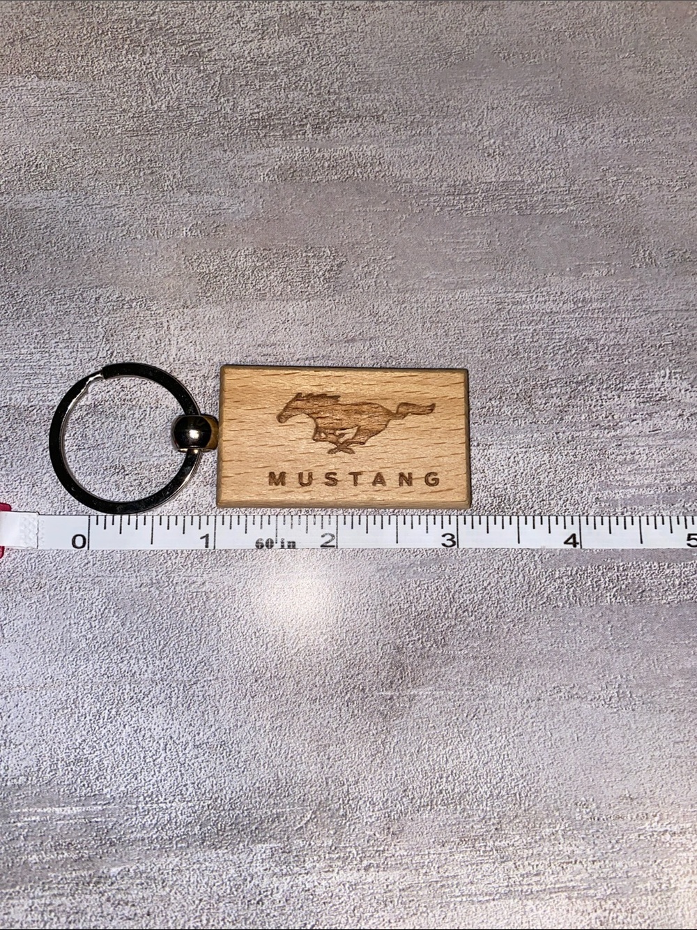 Engraved Wood Keychain - Natural Brown